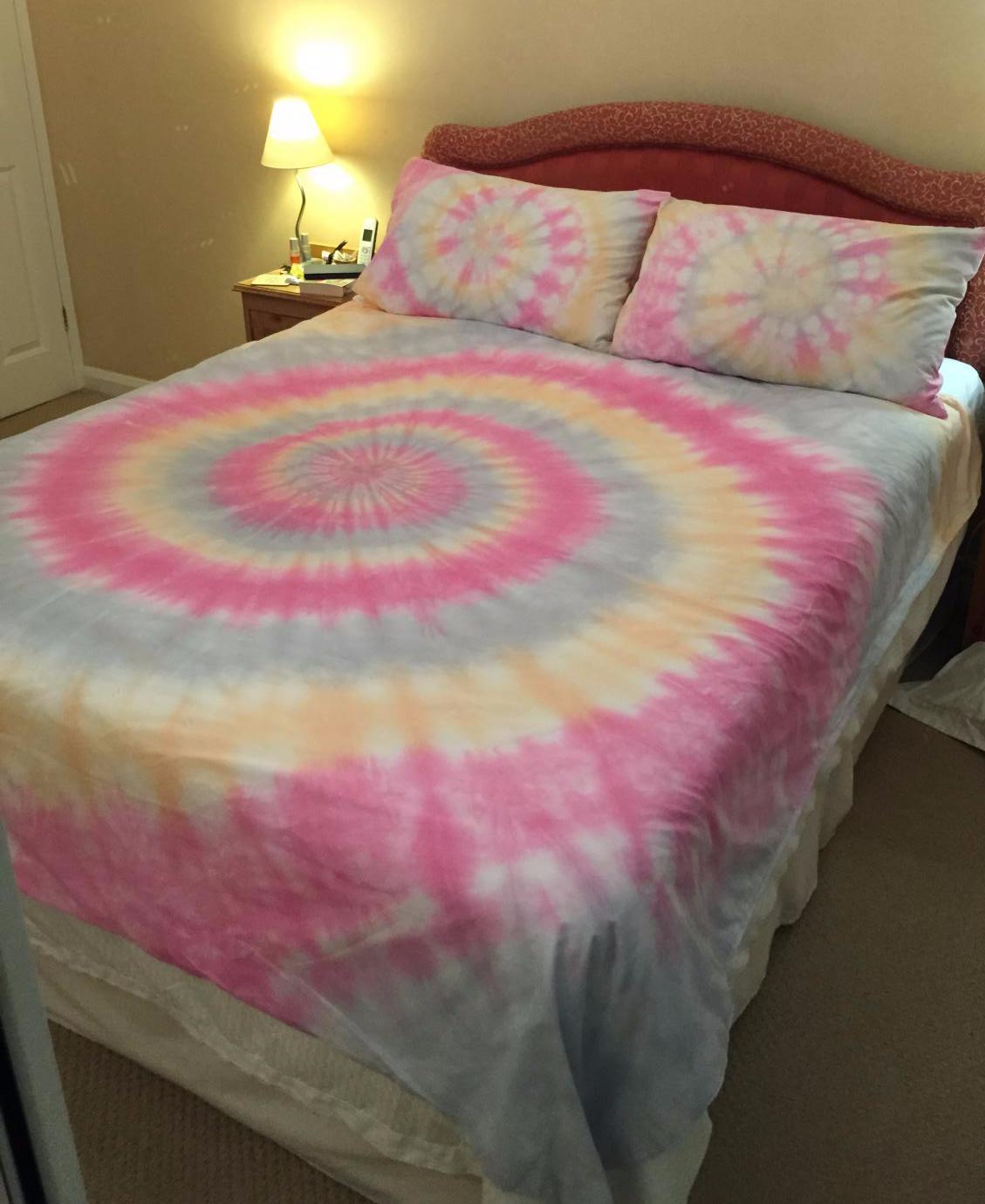 CUSTOM You Chose the colours! Tie Dye Bedding Double Duvet Cover +2