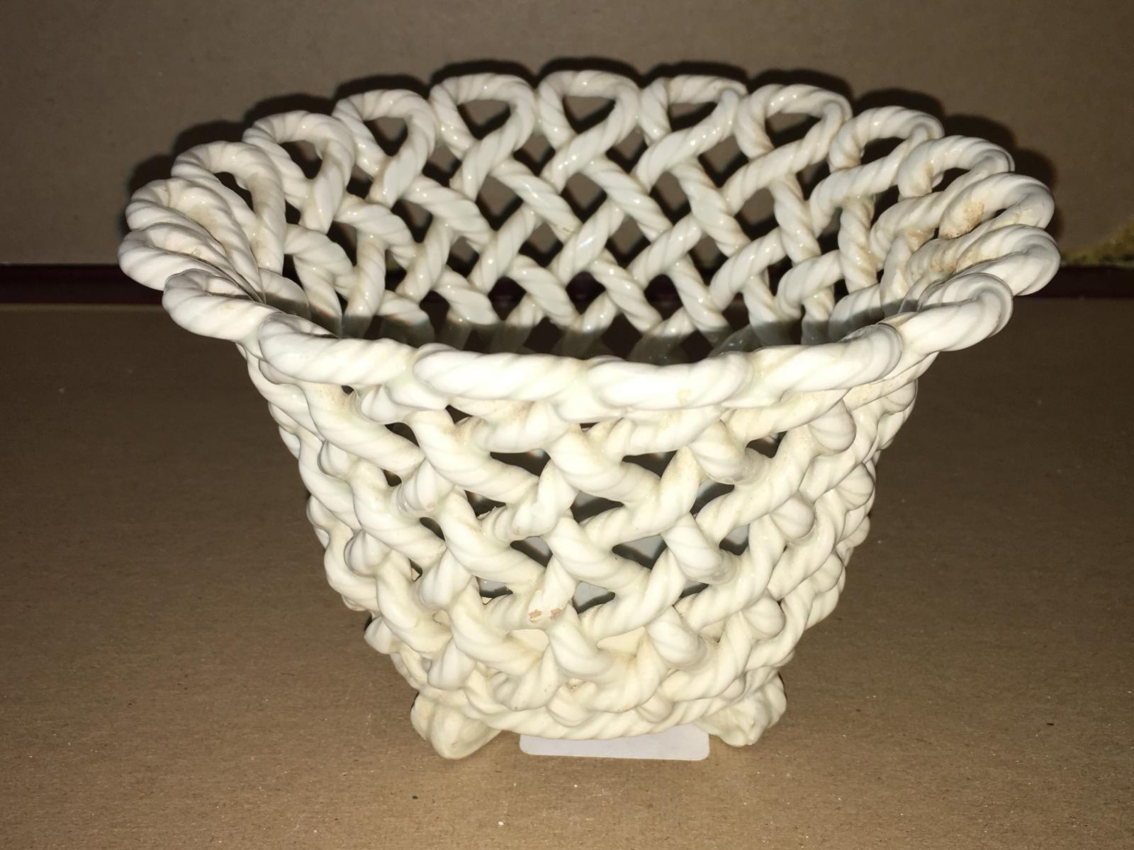 Goodfriend Spain Porcelain Basket Planter Open Weave Rope eBay