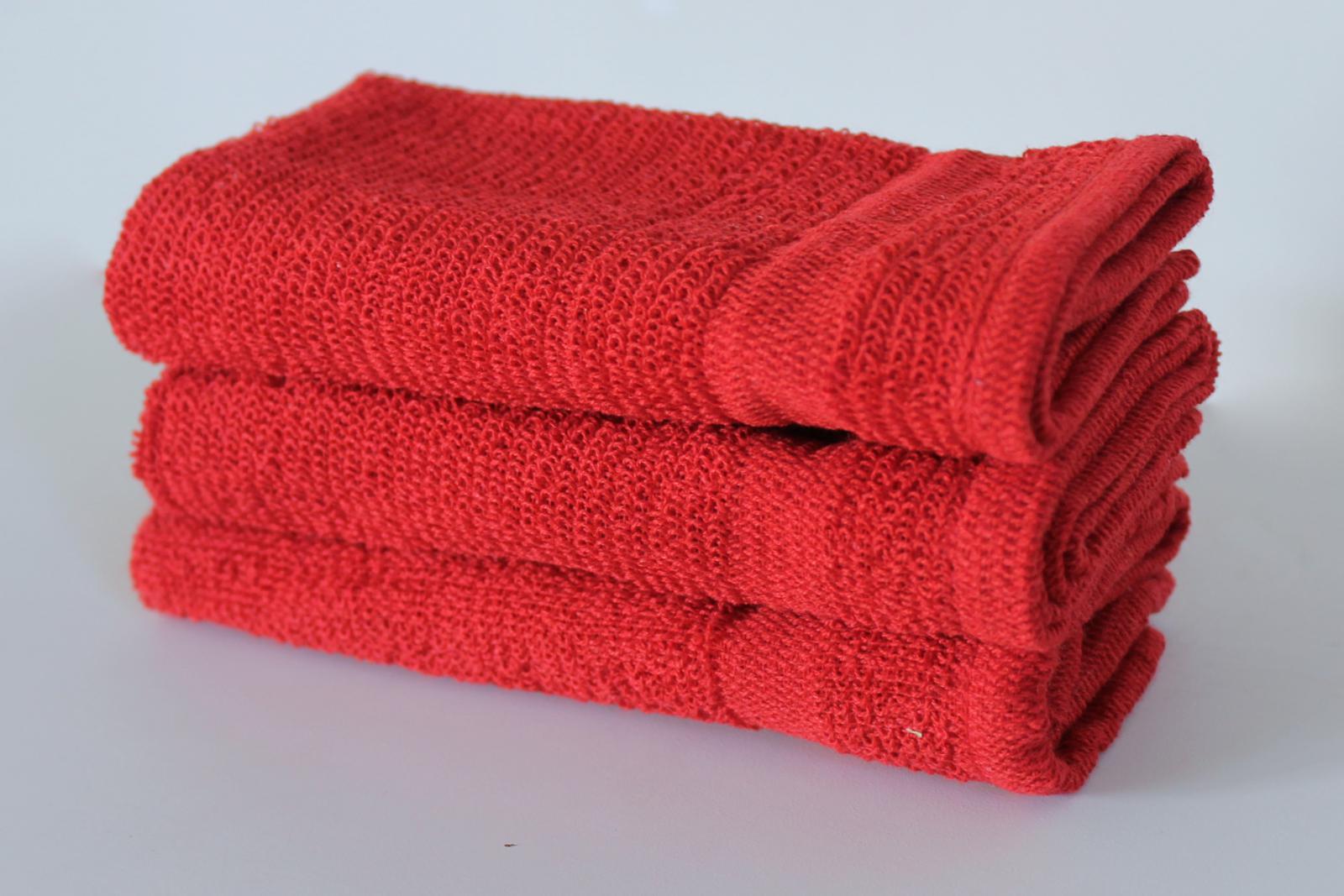 3x face Cloth Flannels Wash Cloths Towels Bath Red Green Cream Yellow