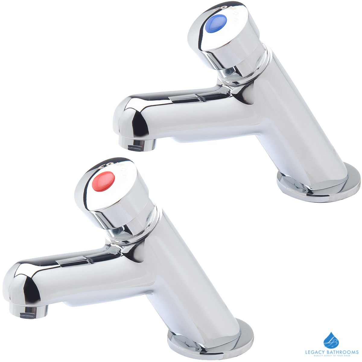 Basin Sink Taps 1/2" Push Down Delay Self Close Closing NonConcussive Pair
