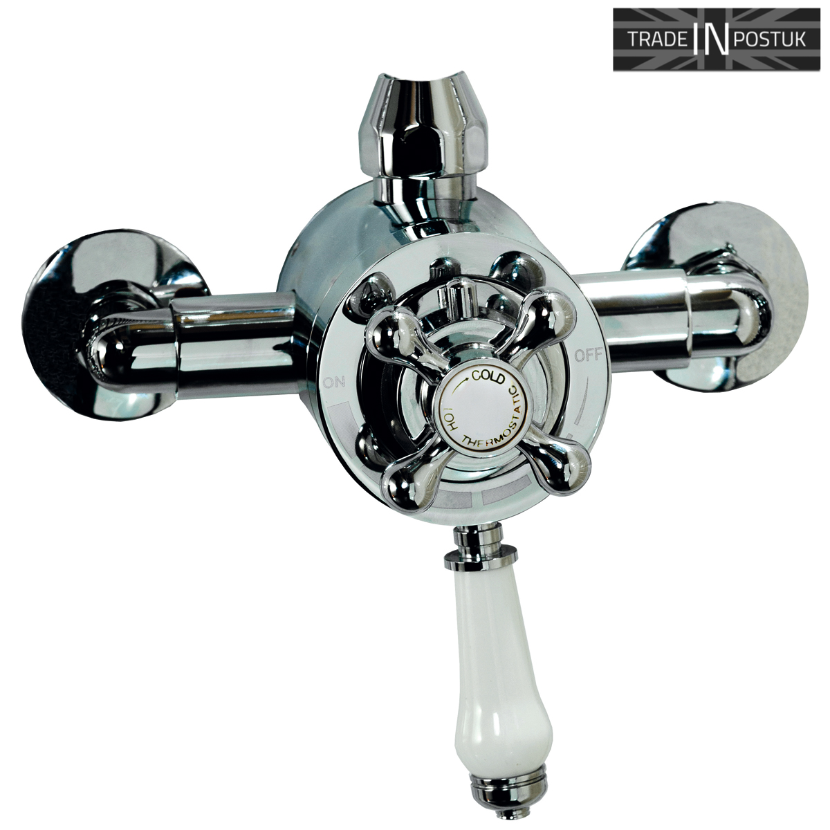 Chrome TRADITIONAL DUAL EXPOSED Thermostatic Shower Mixer Valve 150mm
