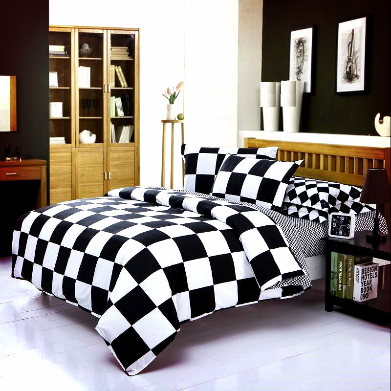 Black & White Striped Bedding Set Duvet Cover King Queen