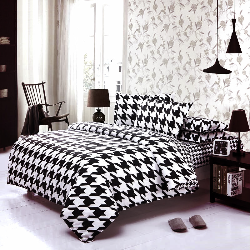 Black & White Duvet Cover Bedding Set Electic Pattern Bedroom Decor