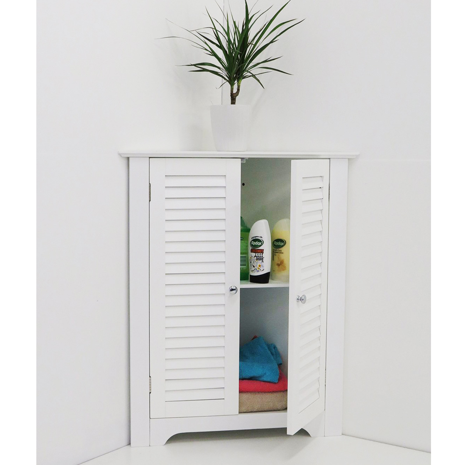 Vintage Bathroom Corner Cabinet Wooden Storage Unit With Shelves Aspect