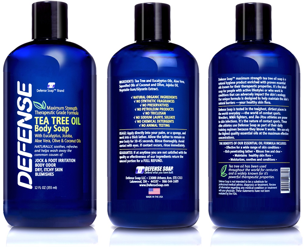 Defense Soap Body Wash 12 Fl Oz Natural Antifungal Antibacterial Tea