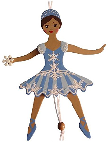 Adorno de marioneta afroamericano con copos de nieve 6 pulgadas - Imagen 1 de 1