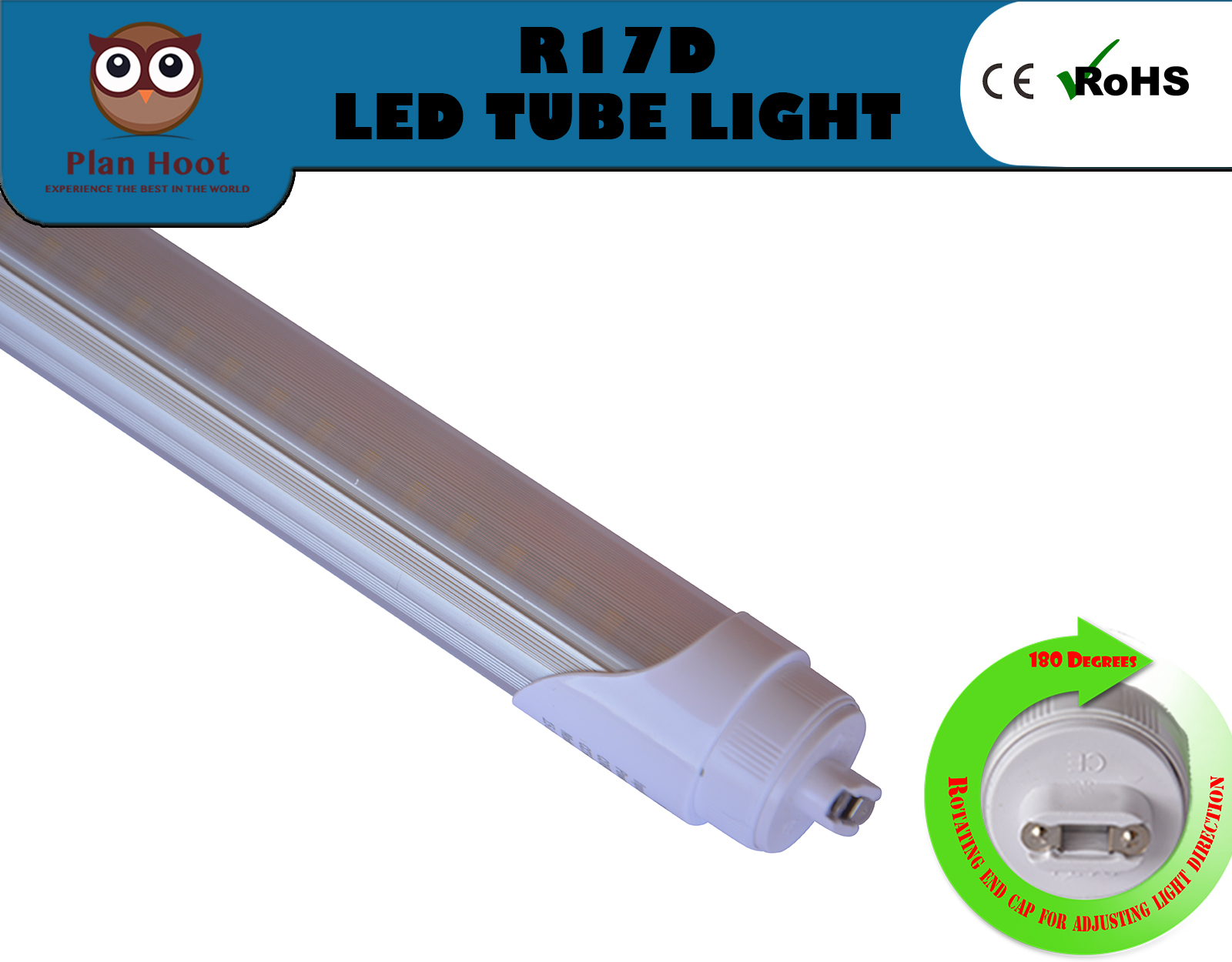 r17d 8ft 48w striped lens led fluorescent replacement tube tub light lens