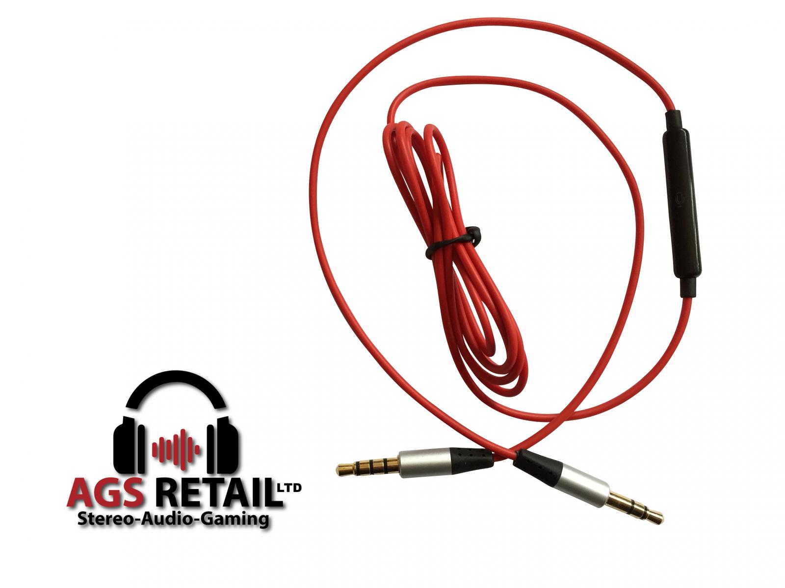 RED Replacement Audio Cable For Skullcandy Hesh2.0 headphone with Mic