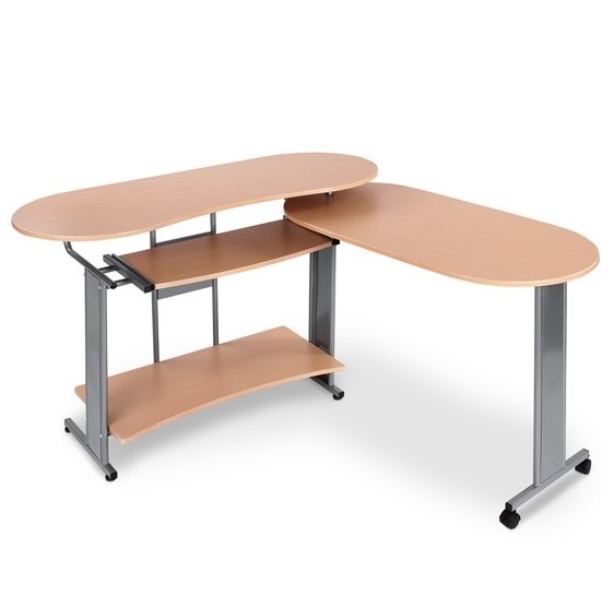 Sideboard Computer Corner Desk Foldable MDF Caster Wheels Lacquered