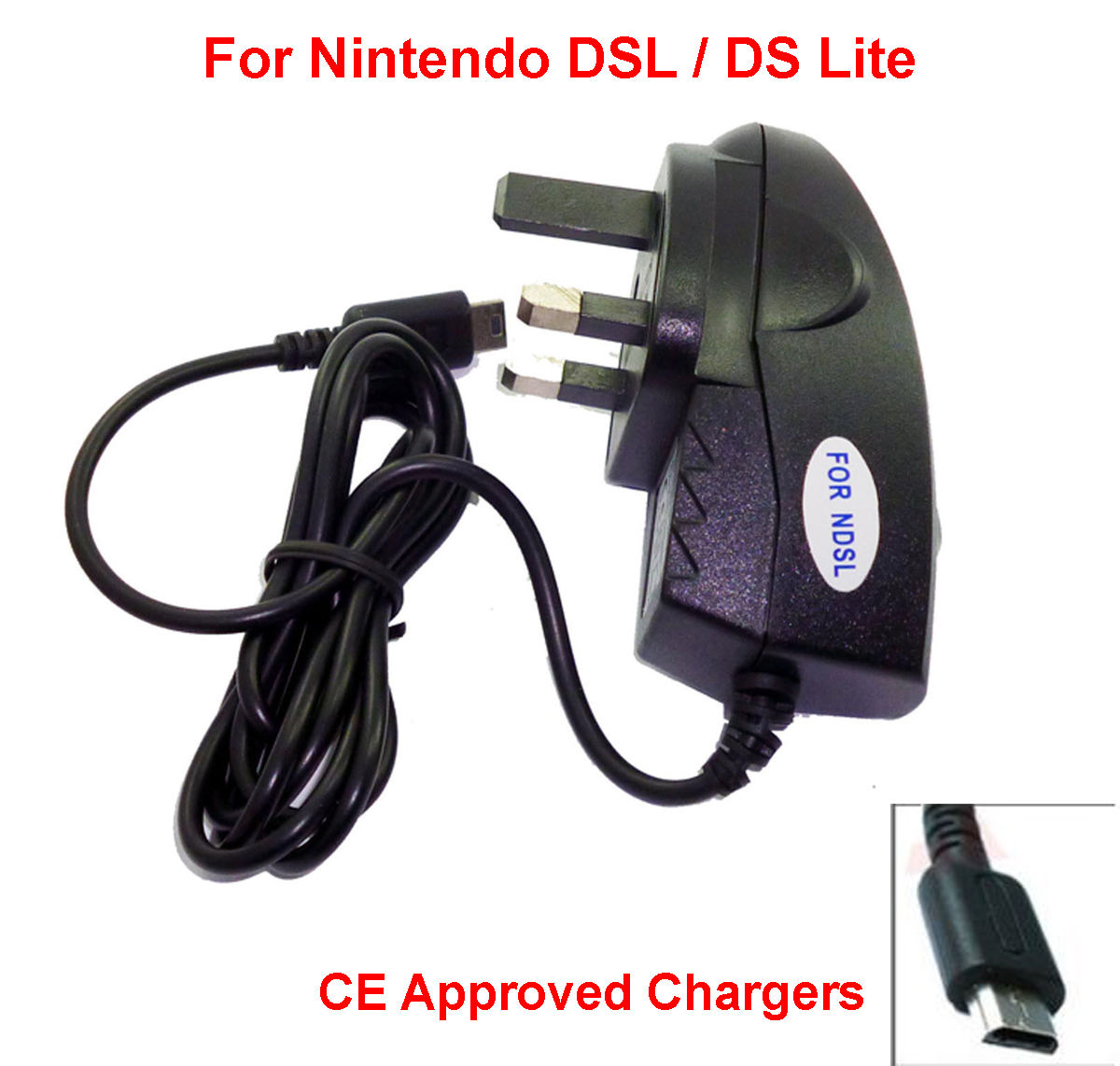 NEW NINTENDO DS LITE, NDSL, DSL 3 PIN UK Mains Charger Plug Wall Charge