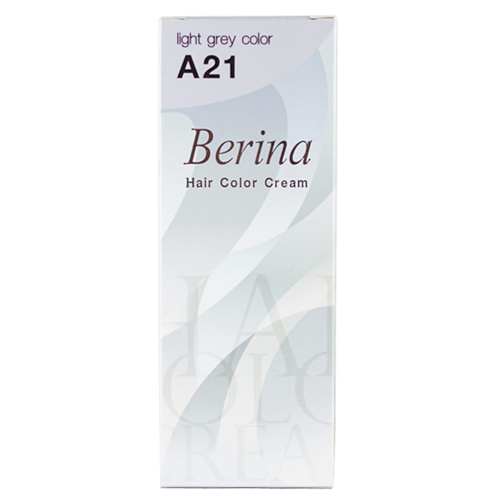 BERINA A21 Hair Dye Cream Light Grey Silver Color Permanent Super Hair