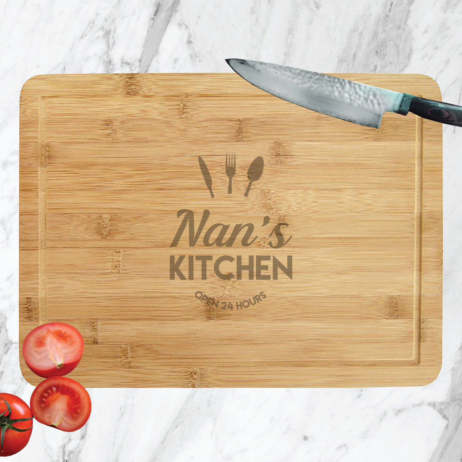 Personalised Wooden Beech Chopping or Cheese Board Laser Engraved Message
