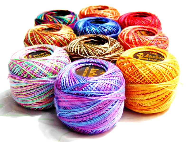 10 COLOURS SET VARIEGATED ANCHOR PEARL COTTON CROCHET BALLS EMBROIDERY