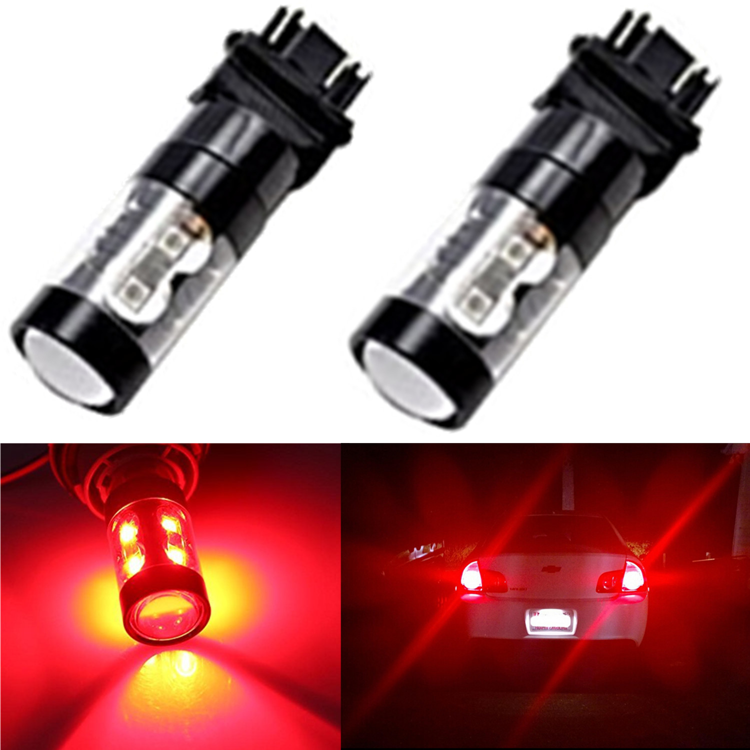 JDM Astar 50W CREE 3157 3156 Pure Red LED Car Turn Signal Brake Tail