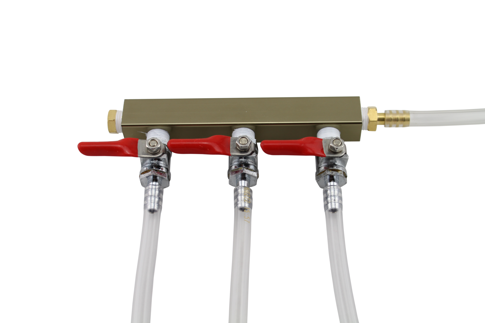 3 Way 1/4" Barb CO2 Gas Distribution Manifold Splitter Beer Kegerator