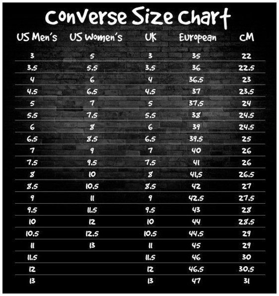 converse size chart thailand edgrafik converse shoes size chart
