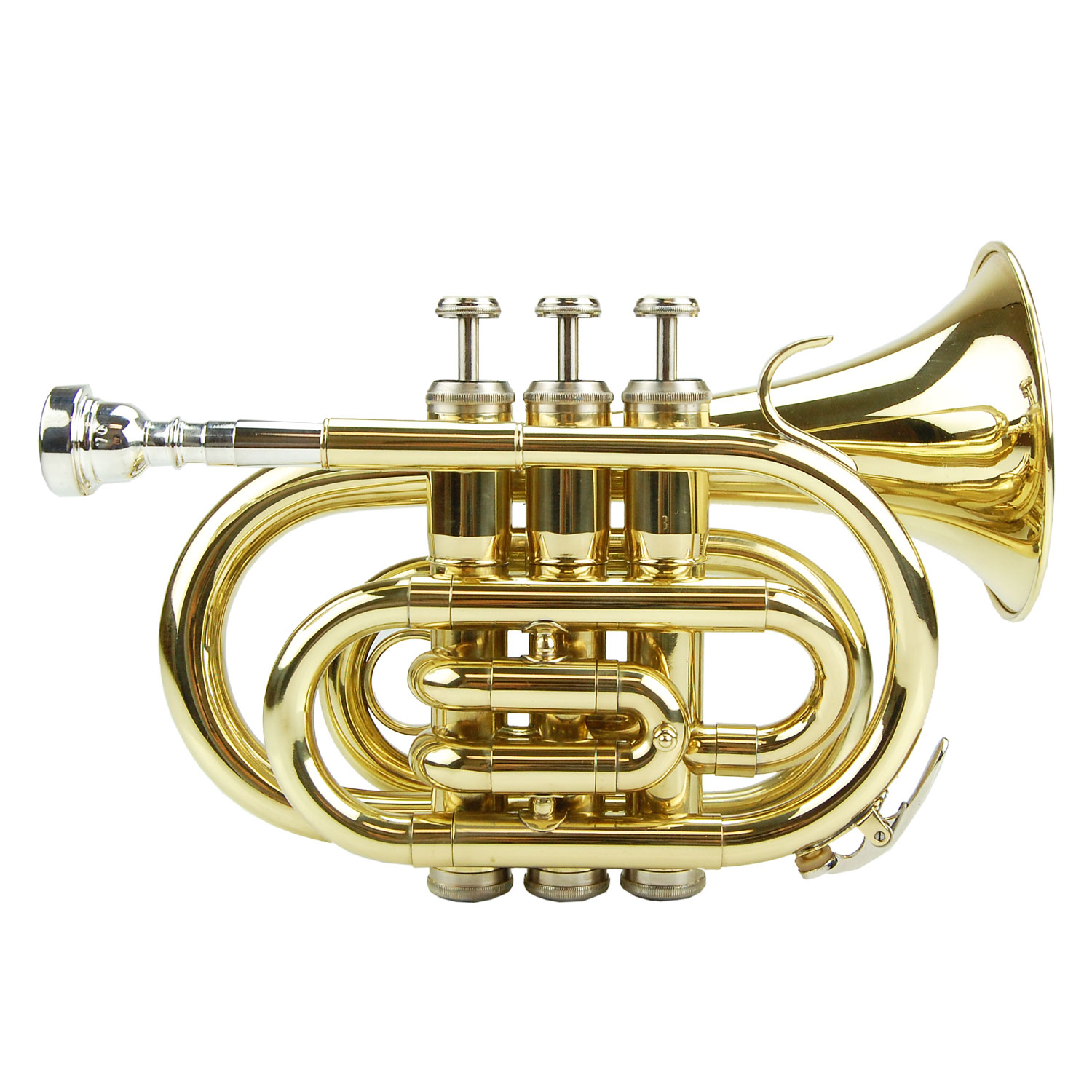 NEW Gold Brass Pocket Trumpet w/ Case Band Student Beginner Starter
