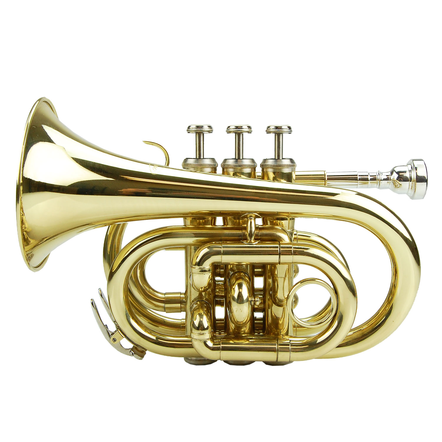 NEW Merano Gold Brass Pocket Trumpet w/ Case Band Student Beginner