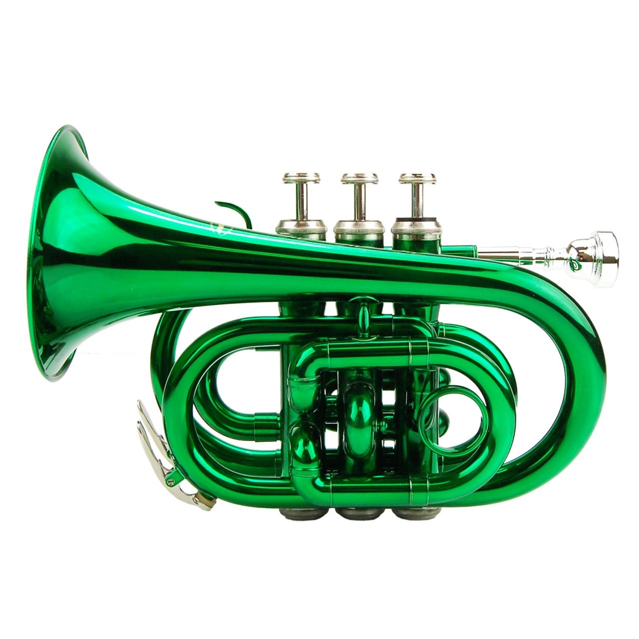 NEW Merano Pocket Trumpet GREEN Lacquer Mini Band Student Beginner