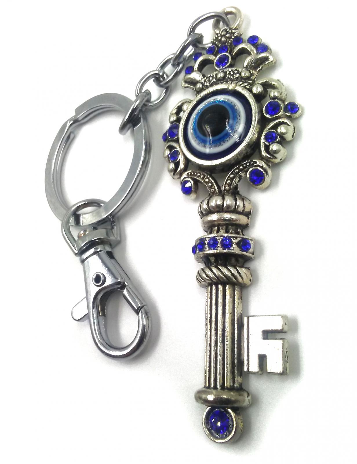 Evil Eye Skeleton Key Keychain 1328