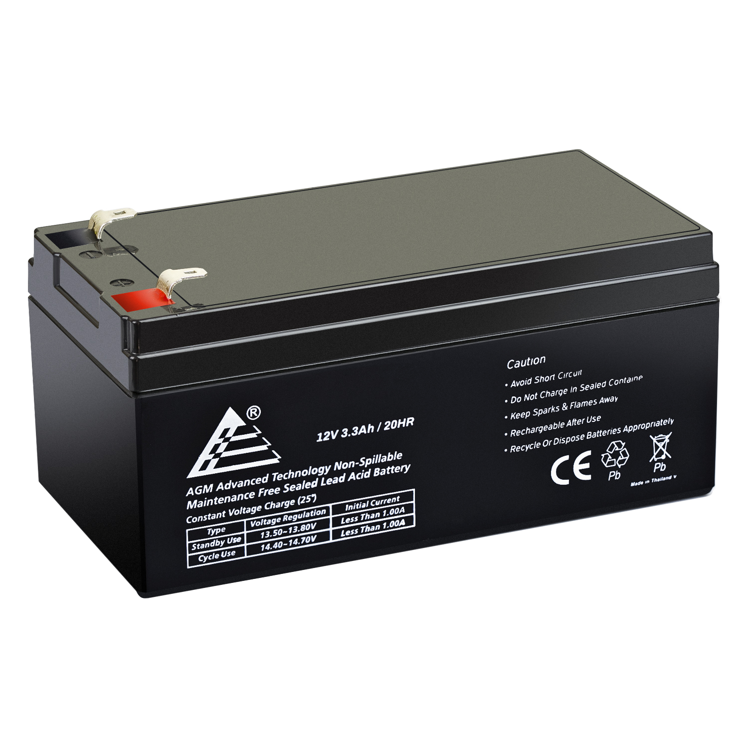 12V 3.3Ah SLA Battery replaces 3.5Ah BP312 BP3.612, CF12V2.6 CFM12V3