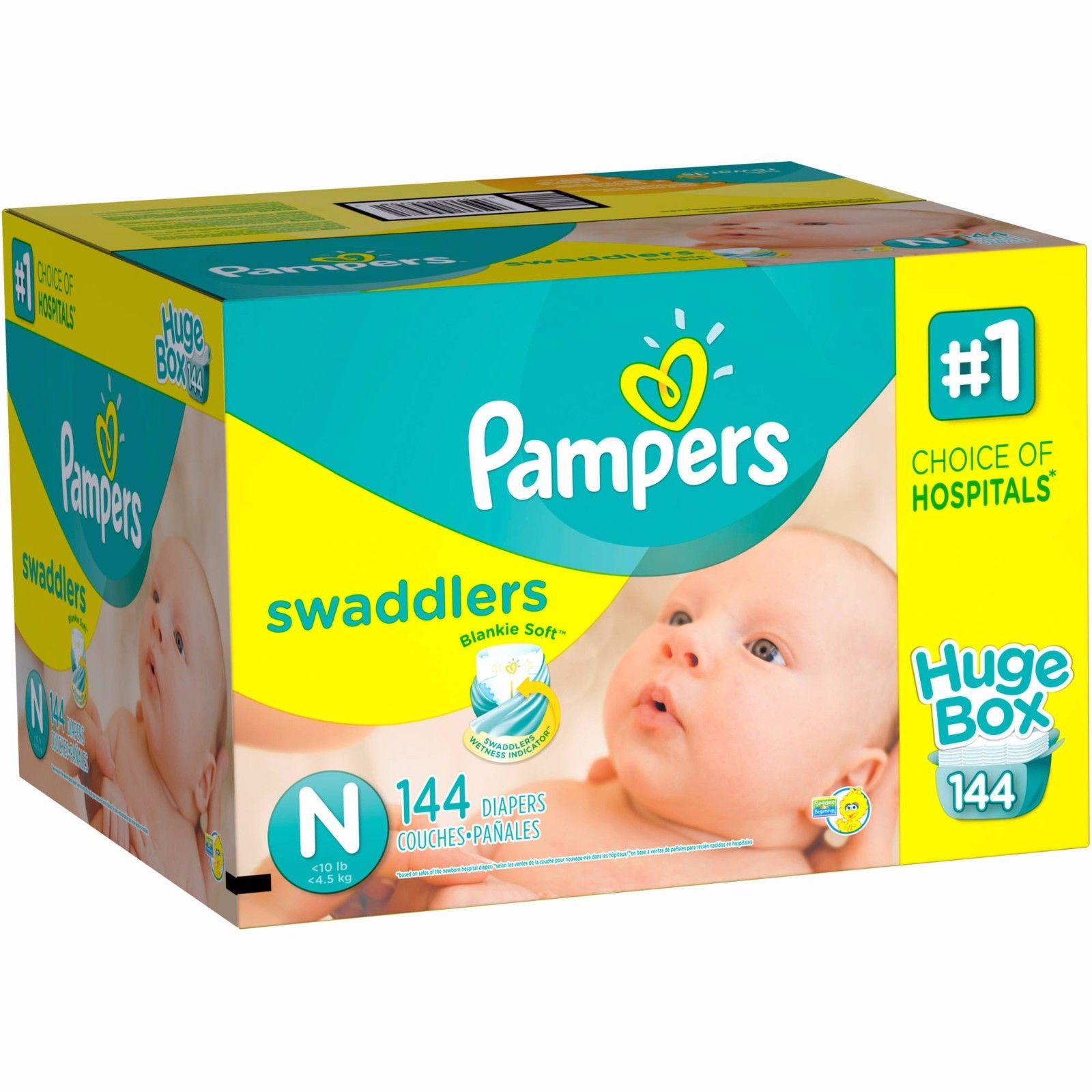 Pampers Swaddlers Diapers Huge Box Choose Size 1.2.3.4.5.6 Newborn free ...
