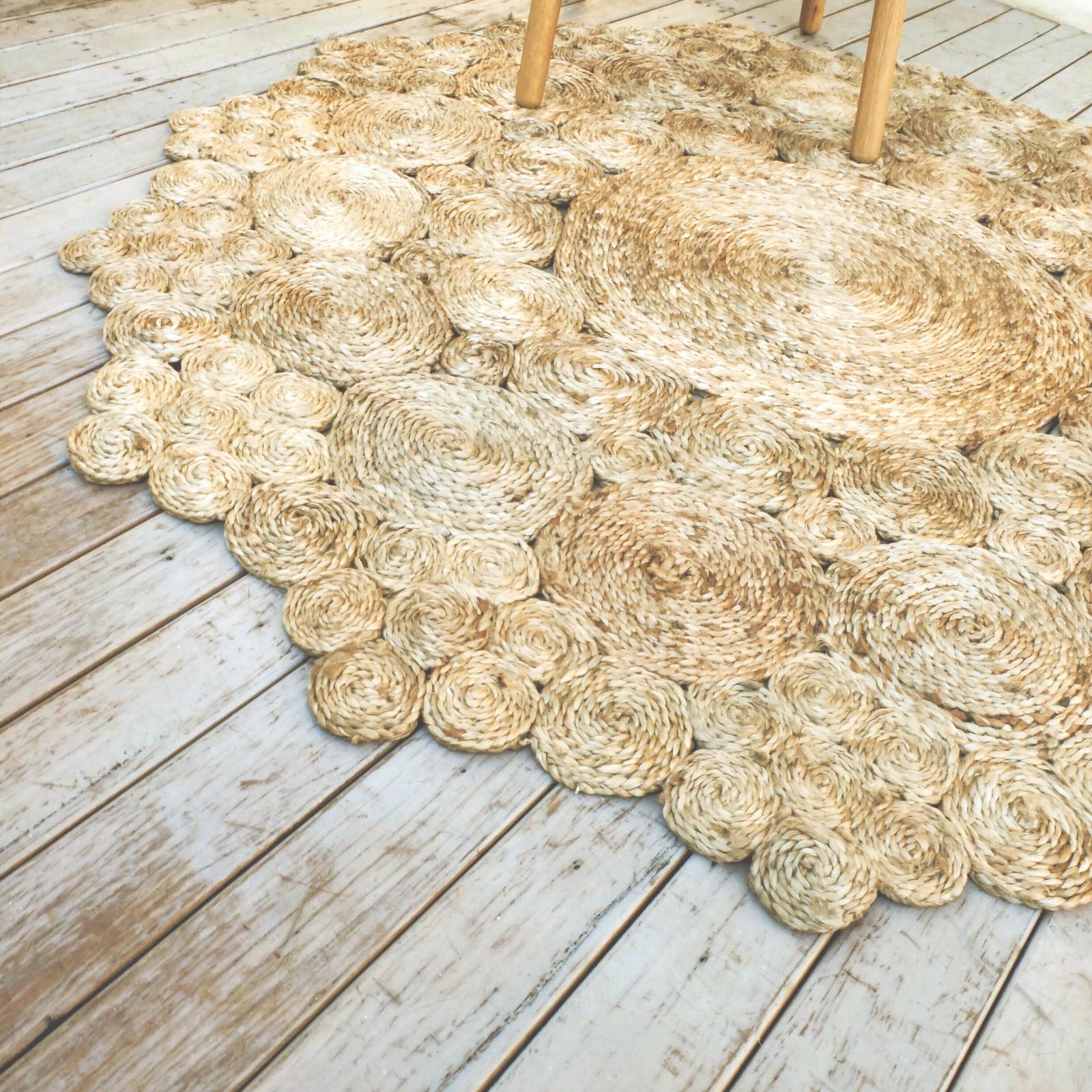 JUTE SISAL RUG 150 CM /HEMP ROUND RUG /NATURAL NURSERY BEDROOM RUG eBay