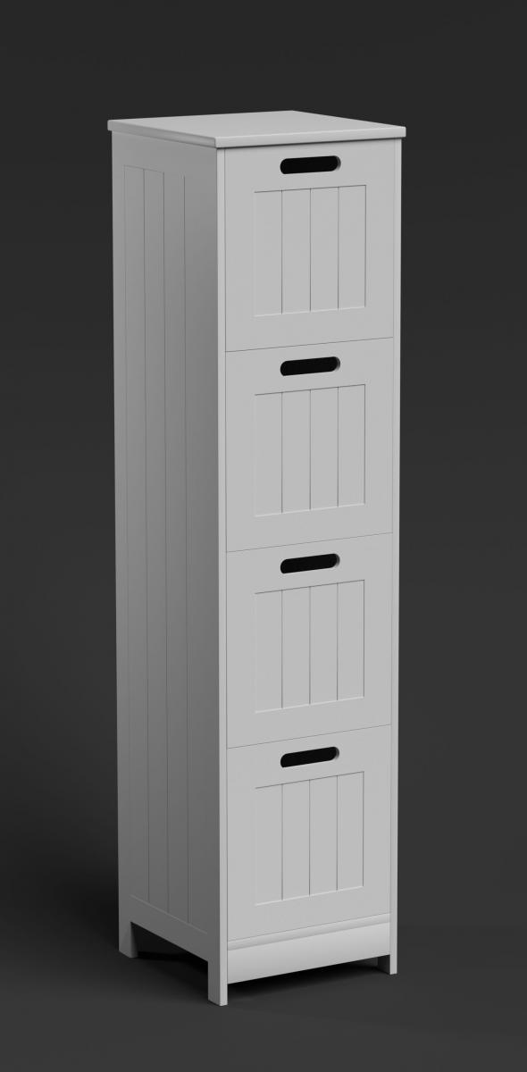 4 Drawer Bathroom Tall Storage Chest Narrow Cabinet