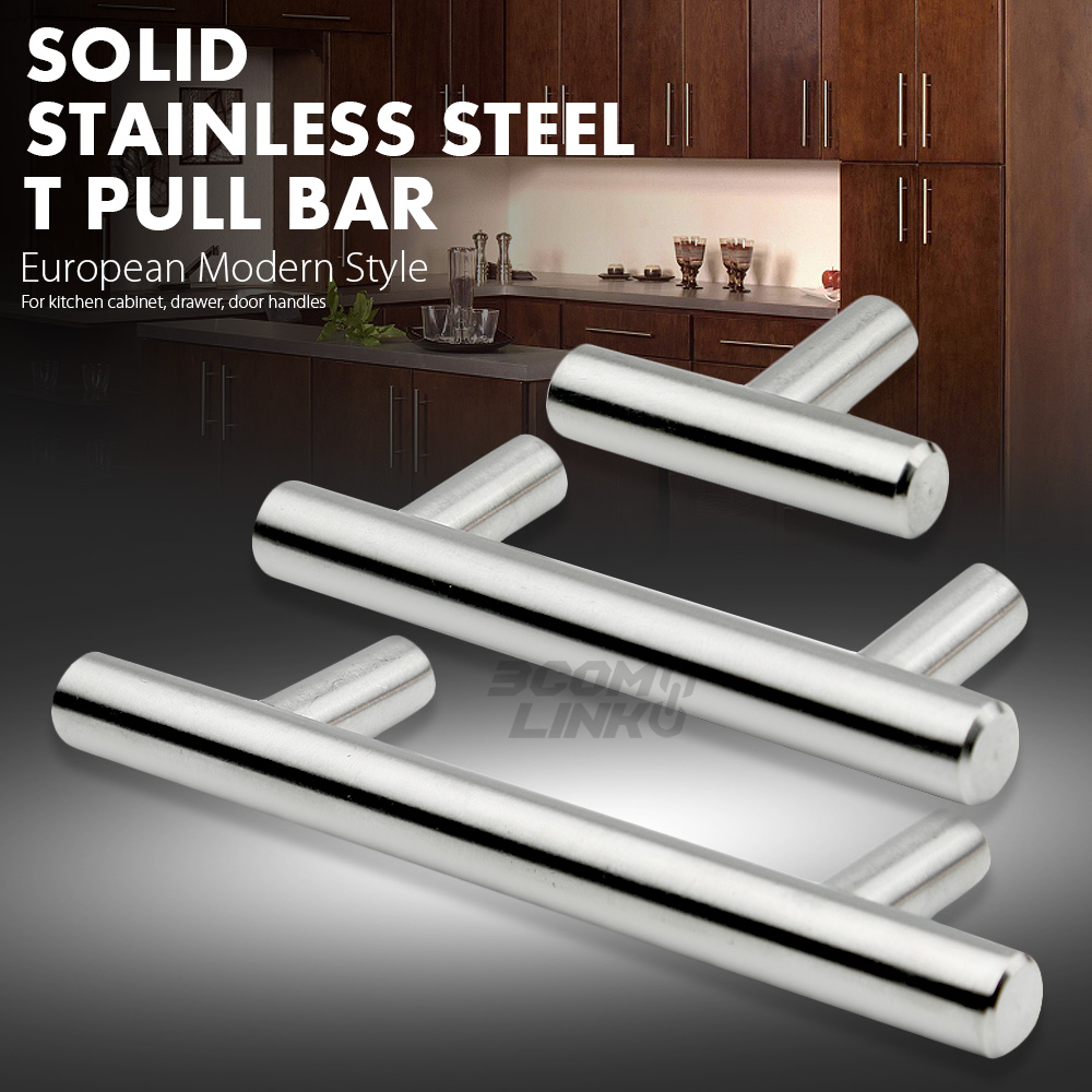 Solid Stainless Steel Kitchen Cabinet Drawer Door Handles Pull Bar Hardware HL1